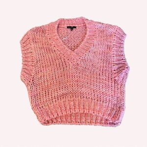 Pink Knit Women's Sweater Vest